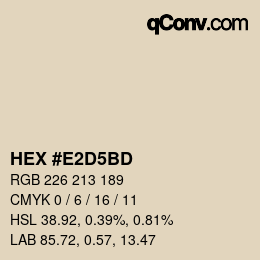 Farbcode: HEX #E2D5BD | qconv.com