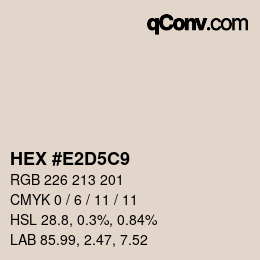 Color code: HEX #E2D5C9 | qconv.com