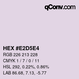 Color code: HEX #E2D5E4 | qconv.com