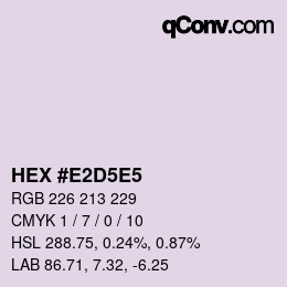 カラーコード: HEX #E2D5E5 | qconv.com