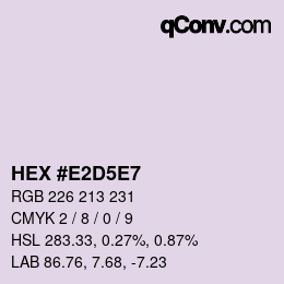 Farbcode: HEX #E2D5E7 | qconv.com