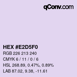 Color code: HEX #E2D5F0 | qconv.com