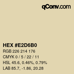 Farbcode: HEX #E2D6B0 | qconv.com