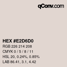 颜色代码: HEX #E2D6D0 | qconv.com