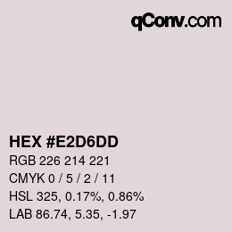 颜色代码: HEX #E2D6DD | qconv.com