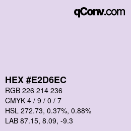 Color code: HEX #E2D6EC | qconv.com