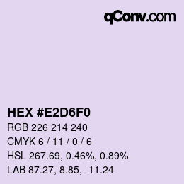 Color code: HEX #E2D6F0 | qconv.com