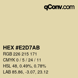 Color code: HEX #E2D7AB | qconv.com