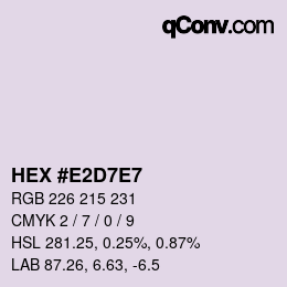 Color code: HEX #E2D7E7 | qconv.com