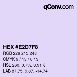Color code: HEX #E2D7F8 | qconv.com
