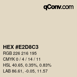Code couleur: HEX #E2D8C3 | qconv.com