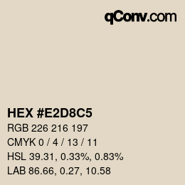 カラーコード: HEX #E2D8C5 | qconv.com