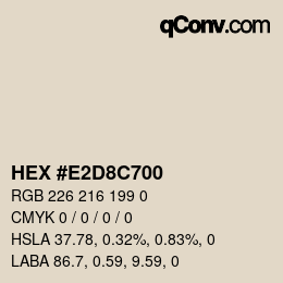 Farbcode: HEX #E2D8C700 | qconv.com