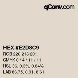カラーコード: HEX #E2D8C9 | qconv.com