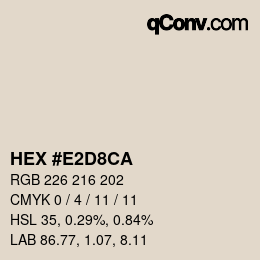 Farbcode: HEX #E2D8CA | qconv.com
