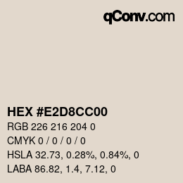 Color code: HEX #E2D8CC00 | qconv.com