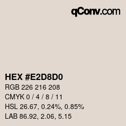 Color code: HEX #E2D8D0 | qconv.com