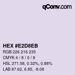 Color code: HEX #E2D8EB | qconv.com
