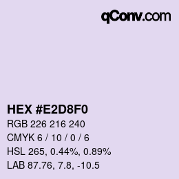 カラーコード: HEX #E2D8F0 | qconv.com