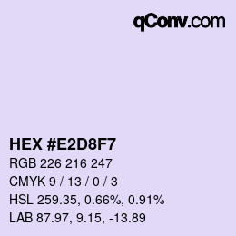 カラーコード: HEX #E2D8F7 | qconv.com