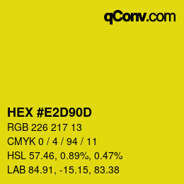 Color code: HEX #E2D90D | qconv.com