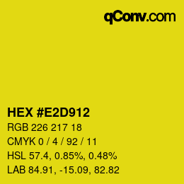 Color code: HEX #E2D912 | qconv.com