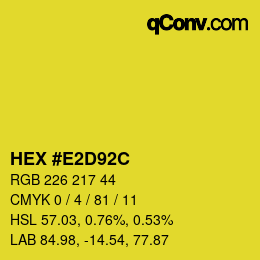 Color code: HEX #E2D92C | qconv.com