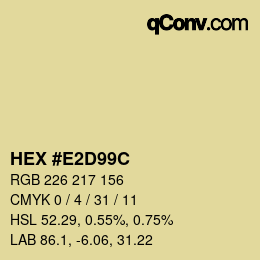 カラーコード: HEX #E2D99C | qconv.com