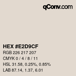 Farbcode: HEX #E2D9CF | qconv.com