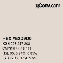 Color code: HEX #E2D9D0 | qconv.com