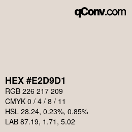 Color code: HEX #E2D9D1 | qconv.com