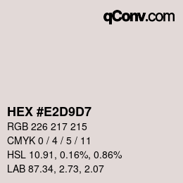 Color code: HEX #E2D9D7 | qconv.com