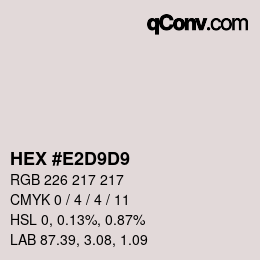 カラーコード: HEX #E2D9D9 | qconv.com