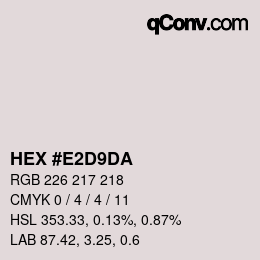 Color code: HEX #E2D9DA | qconv.com