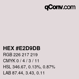 Color code: HEX #E2D9DB | qconv.com