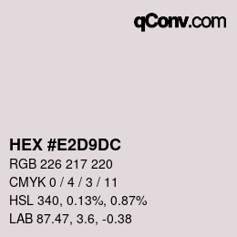 Color code: HEX #E2D9DC | qconv.com