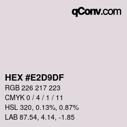 カラーコード: HEX #E2D9DF | qconv.com