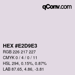 颜色代码: HEX #E2D9E3 | qconv.com