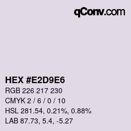 カラーコード: HEX #E2D9E6 | qconv.com