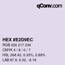 カラーコード: HEX #E2D9EC | qconv.com