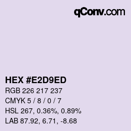 Color code: HEX #E2D9ED | qconv.com