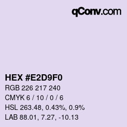 Color code: HEX #E2D9F0 | qconv.com