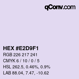 Color code: HEX #E2D9F1 | qconv.com