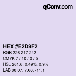 Farbcode: HEX #E2D9F2 | qconv.com