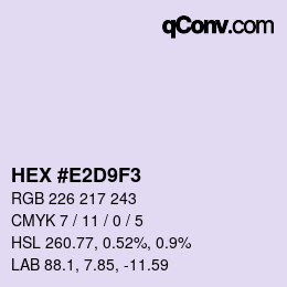 カラーコード: HEX #E2D9F3 | qconv.com