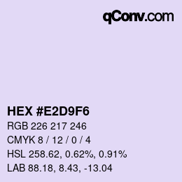 カラーコード: HEX #E2D9F6 | qconv.com