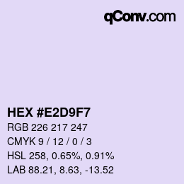 カラーコード: HEX #E2D9F7 | qconv.com