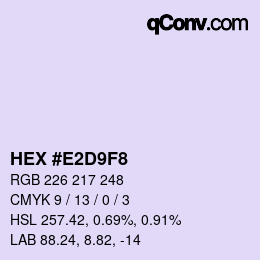 Color code: HEX #E2D9F8 | qconv.com