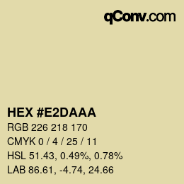 Color code: HEX #E2DAAA | qconv.com