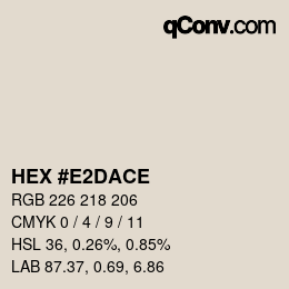 カラーコード: HEX #E2DACE | qconv.com